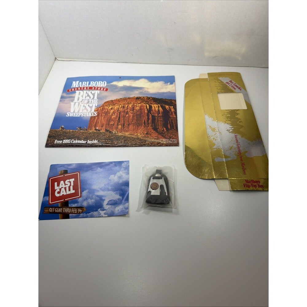 Vintage Marlboro Advertisment Signs Displays Calendar 1995 & Multitool Keychain